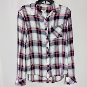 BLL New York Blue & Pink Plaid Shirt NWOT Sz XS